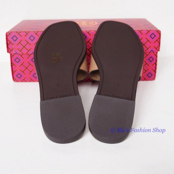 ❤️ NIB Tory Burch Ines Slide Leather Sandal Almond Flour 6.5 7 8 8.5 9 9.5 10 - Picture 16 of 16